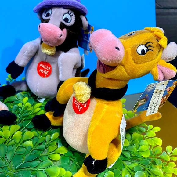 DISNEY STORE NWT VTG 2004 HOME ON THE RANGE BEAN BAG PLUSH w/SOUND COMPLETE SET - Picture 4 of 13